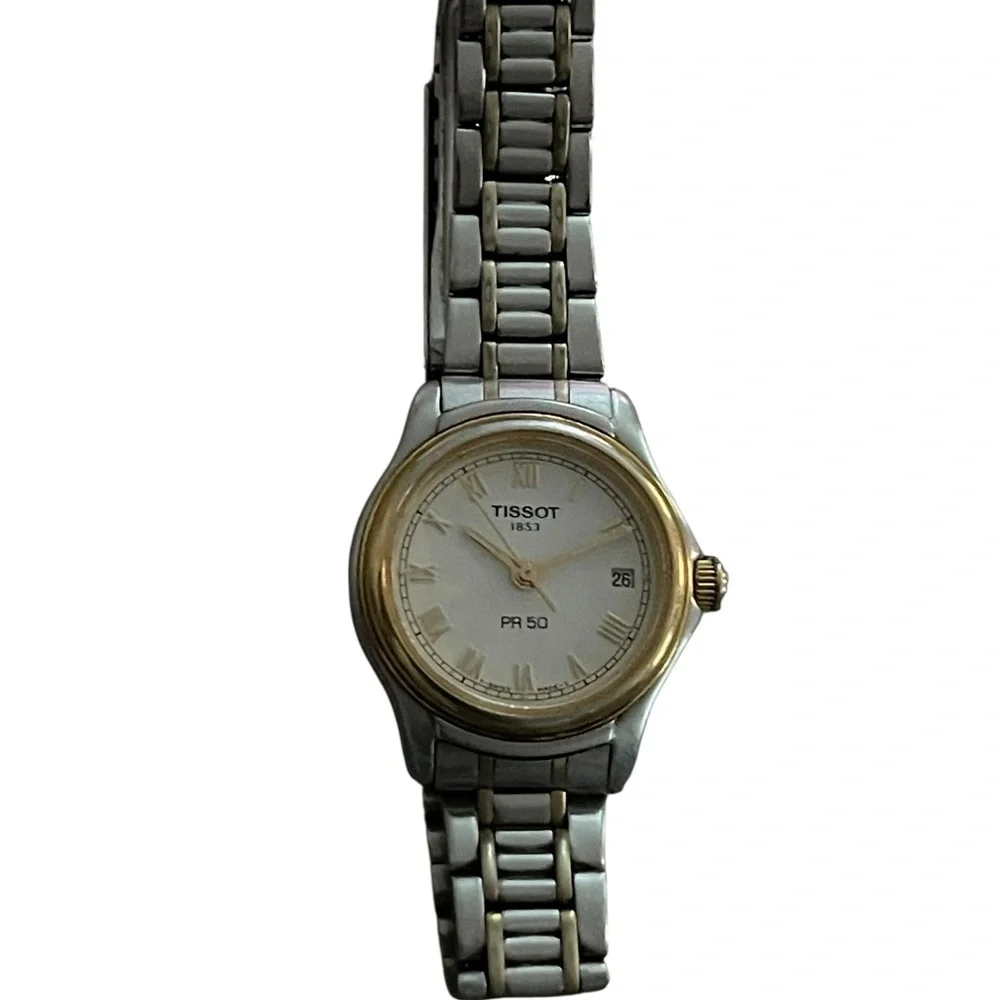 Vintage Tissot PR50 Women's Two Tone Swiss Gold Plated Stainless Steel Quartz